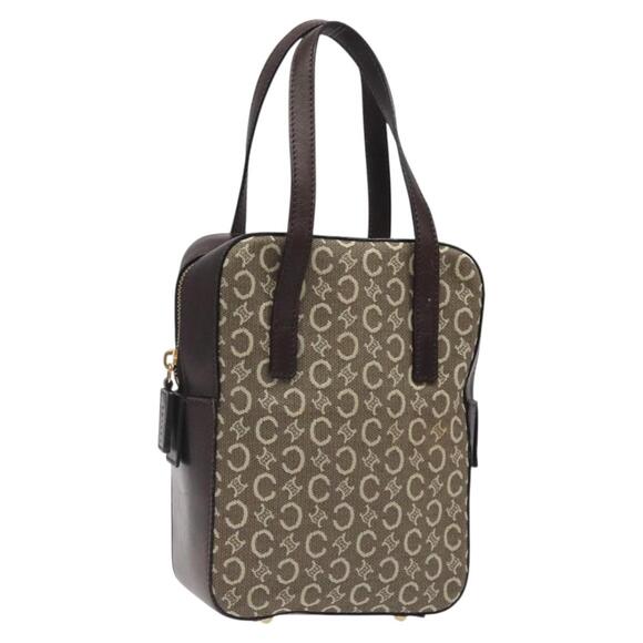 CELINE C Macadam Canvas Hand Bag Brown Gold - Picture 1 of 12